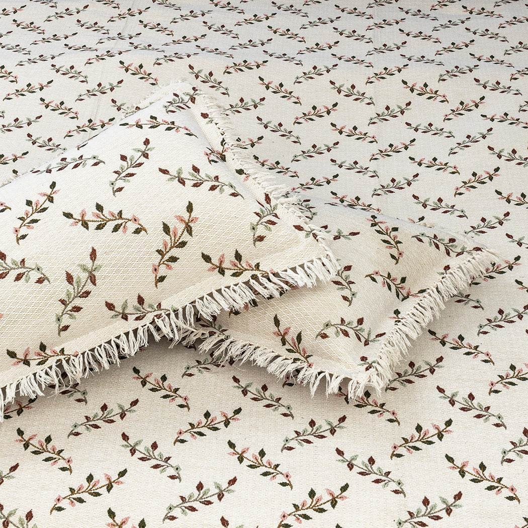 Multi Plain White Beige Multani Bedsheet Set - Image 5